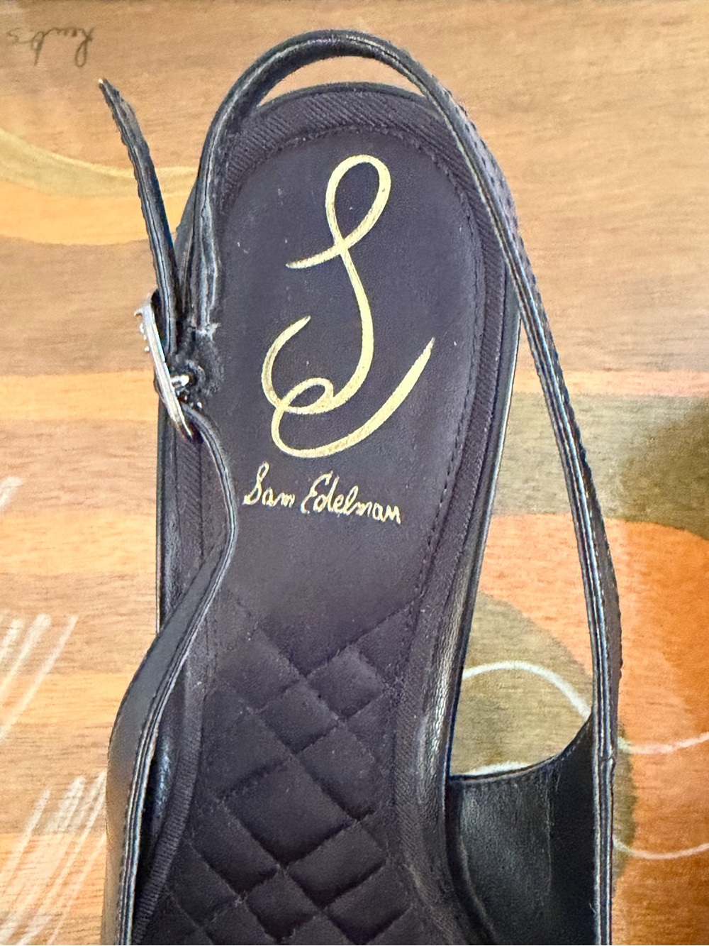 Sam Edelman Black Willette Slingback Pointed Cap Toe Pumps. Women's Size: 8.5. - Picture 9 of 12